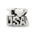 Sterling Silver Reflections I HEART USA Bead, 9.09 x 10 mm