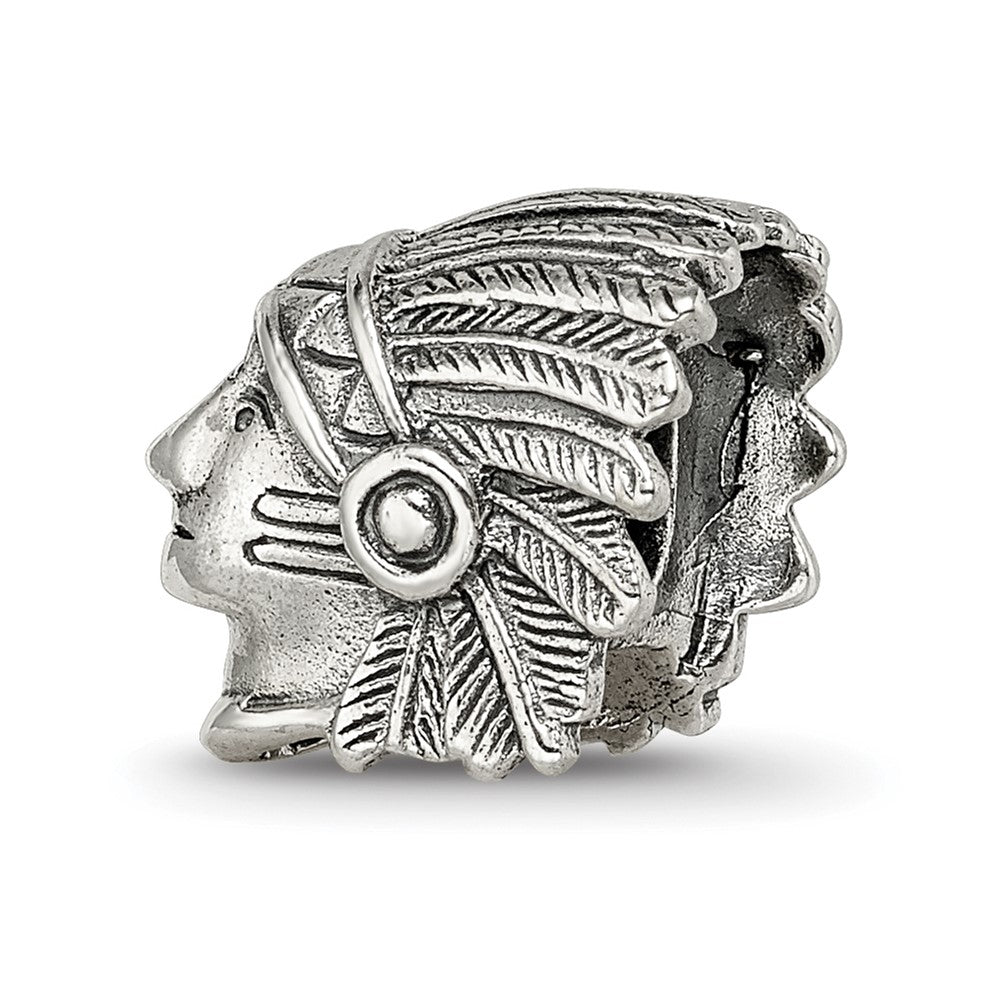 Sterling Silver Reflections Chief Bead, 10.91 x 10.91 mm