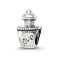 Sterling Silver Reflections Love Perfume Bottle Bead, 11.82 x 7.27 mm