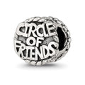 Sterling Silver Reflections Circle of Friends Bead, 10 x 10 mm