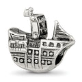 Sterling Silver Reflections Pirate Ship Bead, 14.55 x 14.55 mm