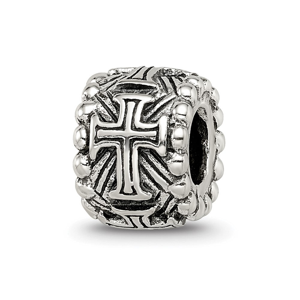 Sterling Silver Reflections Cross Spacer Bead, 9.09 x 7.27 mm