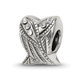 Sterling Silver Reflections Preciosa Crystal Wings Bead, 10.91 x 9.09 mm