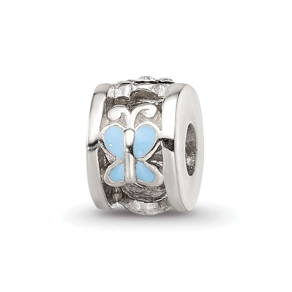 Sterling Silver Reflections Enamel Preciosa Crystal Ladybug Kids Bead, 8.18 x 5.45 mm