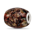 Ster.Silver Reflections Multi-color Glitter Kalico Kitty Fenton Glass Bead