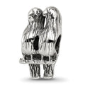 Sterling Silver Reflections Love Birds Bead, 16.36 x 8.18 mm