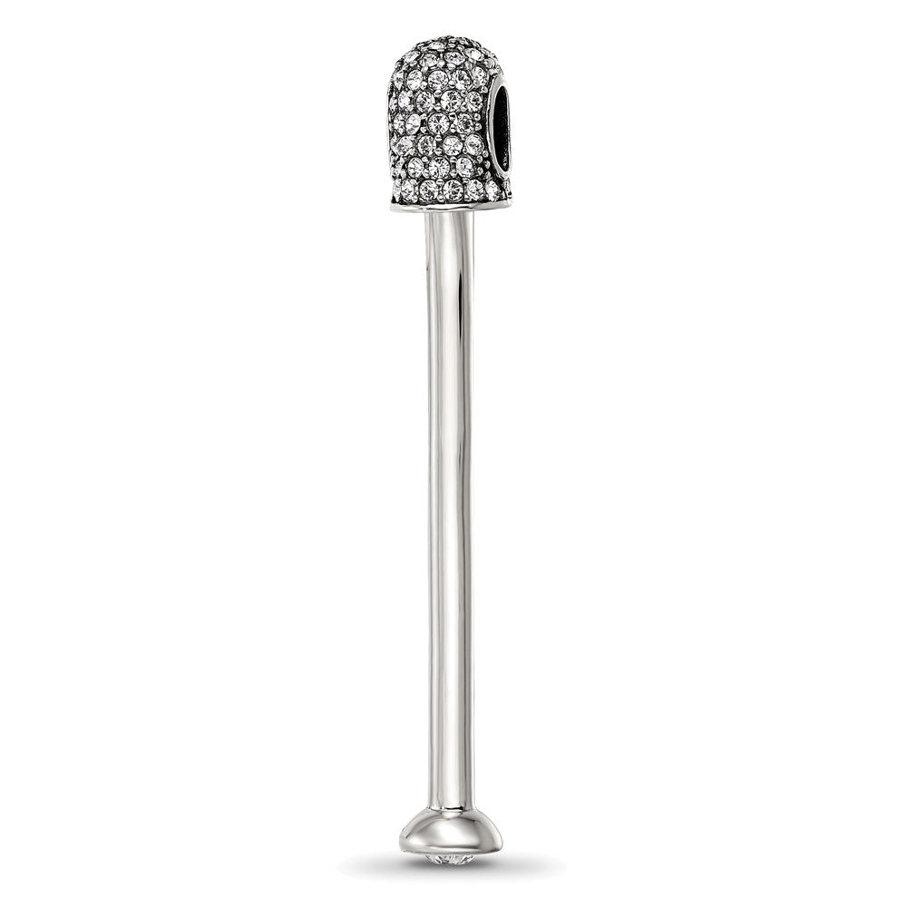Sterling Silver Reflections Clear Crystal Top Pendant, 41.3 x 5.7 mm