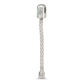 Sterling Silver Reflections Blue Crystal Heart Top Chain Pendant, 54.2 x 5.7 mm