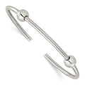 Sterling Silver Reflections Polished Includes 2 Stopper Beads Bangle, 3 mm
