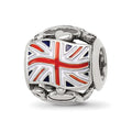 Sterling Silver Reflections Enameled England Theme Bead, 10.6 x 10.6 mm