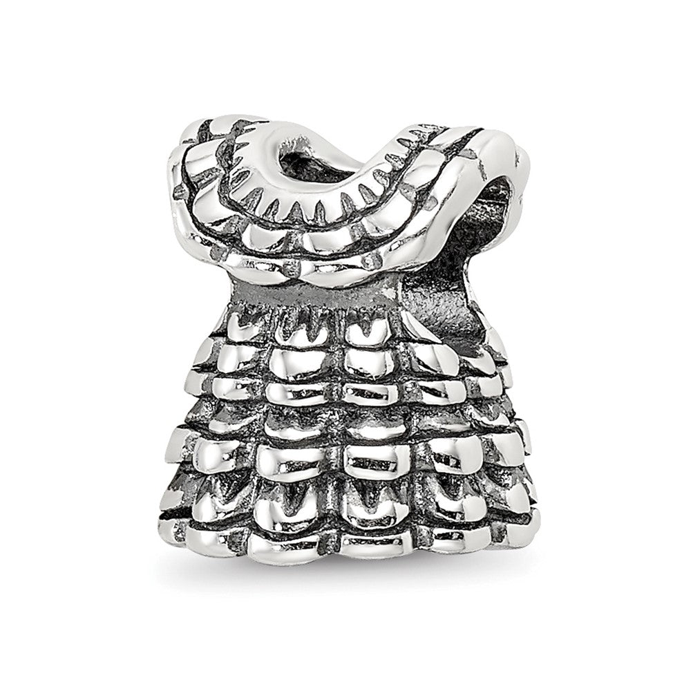 Sterling Silver Reflections Ruffled Dress Bead, 10.6 x 9.4 mm