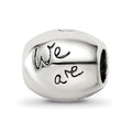 Sterling Silver Reflections Antiqued We Are Family Flower Bead, 9.6 x 10.9 mm