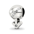 Sterling Silver Reflections Crystals Boy Symbol Bead, 12.1 x 7.4 mm