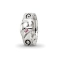 Sterling Silver Reflections Pink Crystal Heart Infinity Spacer Bead, 9.7 x 3.9 mm