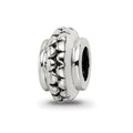 Sterling Silver Reflections Polished Grooved Gripper Bead, 10.1 x 5.7 mm