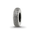 Sterling Silver Reflections Antiqued Textured Gripper Bead, 9.8 x 2.9 mm