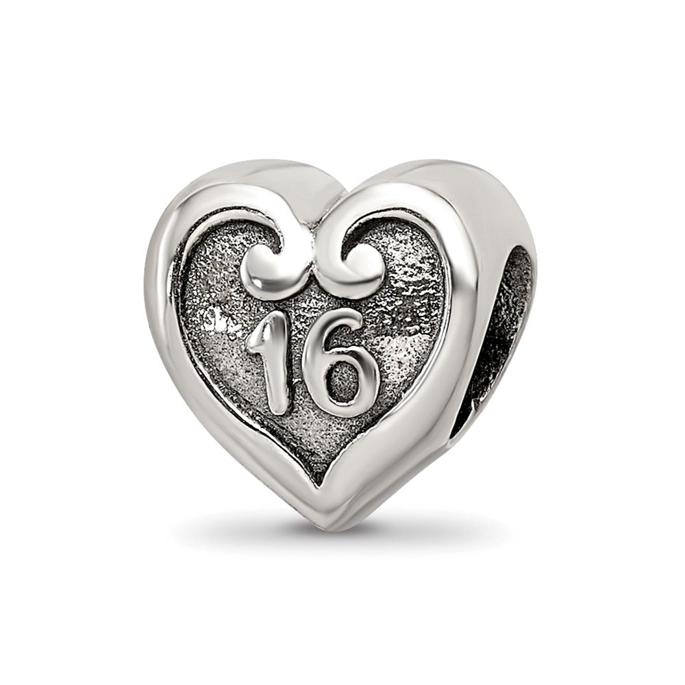 Sterling Silver Reflections Sweet Sixteen Bead, 9.3 x 9.2 mm