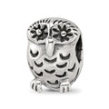 Sterling Silver Reflections Owl Bead, 12.6 x 8.9 mm