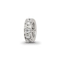 Sterling Silver Reflections CZ Spacer Bead, 6.8 x 2.4 mm