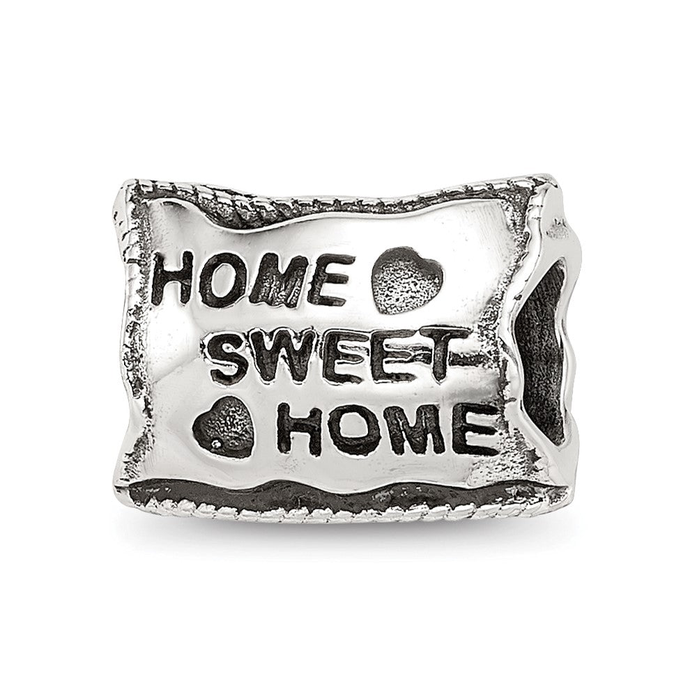 Sterling Silver Reflections Home Sweet Home Bead, 9 x 12 mm