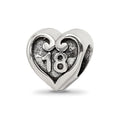 Sterling Silver Reflections 18 Heart Bead, 9.3 x 9.2 mm