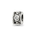 Sterling Silver Reflections CZ Rope Kids Bead, 6.3 x 4.9 mm