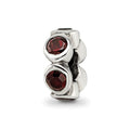 Sterling Silver Reflections Red CZ Bead, 9.09 x 3.64 mm