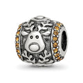 Sterling Silver Reflections Crystals Reindeer Bead, 10.57 x 10.25 mm