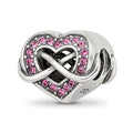 Sterling Silver Reflections Crystal Infinity Symbol in Heart Bead, 9.84 x 10.64 mm