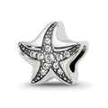 Sterling Silver Reflections Crystal Starfish Bead, 10.29 x 7.64 mm