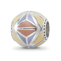 Sterling Silver Reflections Brown,Yellow & Lavender Enameled, Silver IP-P, 10.96 x 10.41 mm