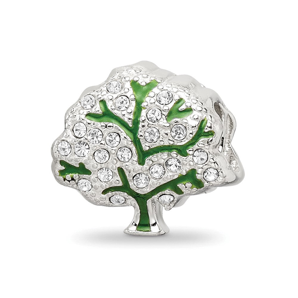 Sterling Silver Reflections Crystal Tree Bead, 10.12 x 10.59 mm