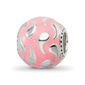 Sterling Silver Reflections Pink Enameled & Silver IP-Plated Bead, 10.9 x 10.01 mm