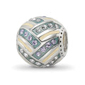 Sterling Silver Reflections Yellow & Green Enameled, CZ Silver IP-Plated, 10.83 x 9.95 mm