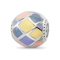 Sterling Silver Reflections Pink,Yellow & Lavender Enameled, Silver IP-Pl, 10.85 x 10.25 mm