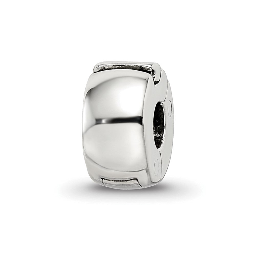 Sterling Silver Reflections Silicone Hinged Bead, 8.75 x 4.7 mm