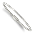 Sterling Silver Reflections Bangle with Silver Clasp Bead, 7.5 mm