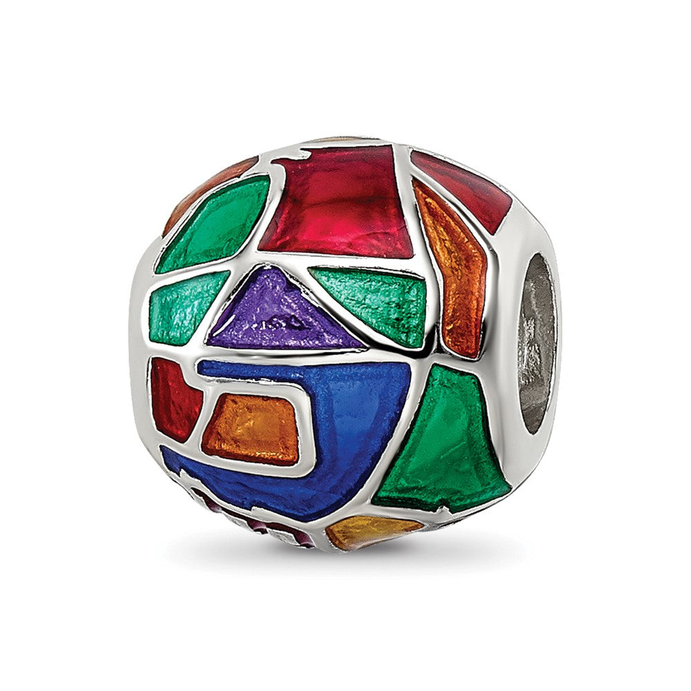 Sterling Silver Reflections City Impressions London Moasic Enamel Bead, 10.91 x 10.29 mm