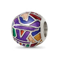 Sterling Silver Reflections City Impressions Paris Moasic Enamel Bead, 10.8 x 10.12 mm
