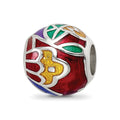 Sterling Silver Reflections City Impressions Mexico Moasic Enamel Bead, 10.9 x 10.2 mm