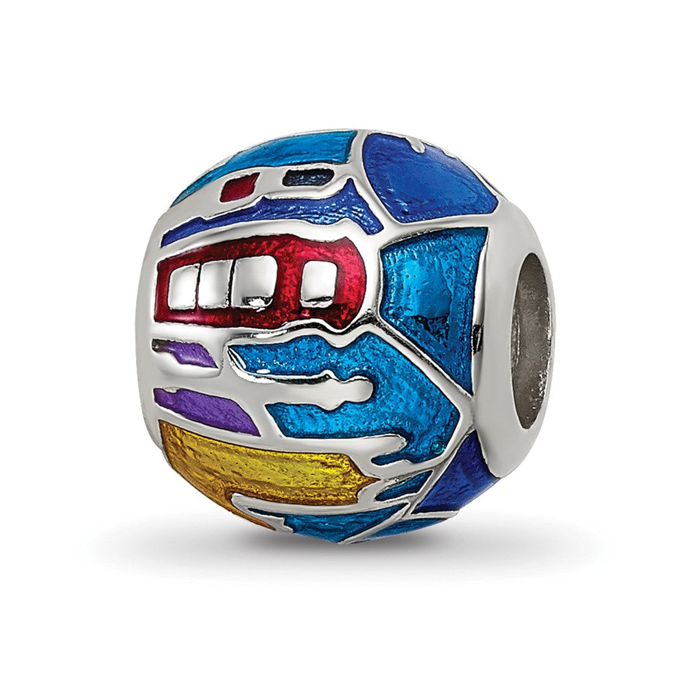 Sterling Silver Reflections City Impressions London Moasic Enamel Bead, 10.94 x 10.19 mm