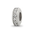 Sterling Silver Reflections Crystal Silicone Gripper Bead, 9.79 x 3.9 mm