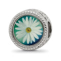 Sterling Silver Reflections Rhodium-plated April Flower Bead, 11.79 x 8.63 mm