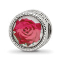 Sterling Silver Reflections Rhodium-plated June Flower Bead, 11.76 x 8.52 mm