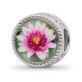 Sterling Silver Reflections Rhodium-plated July Flower Bead, 11.79 x 8.52 mm
