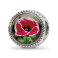 Sterling Silver Reflections Rhodium-plated August Flower Bead, 11.78 x 8.73 mm