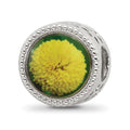 Sterling Silver Reflections Rhodium-plated November Flower Bead, 11.76 x 8.64 mm