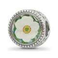 Sterling Silver Reflections Rhodium-plated December Flower Bead, 11.83 x 8.55 mm