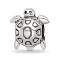 Sterling Silver Reflections Antiqued Turtle Bead, 12.45 x 11.51 mm