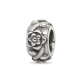 Sterling Silver Reflections Antiqued Flower Chain Bead, 8.89 x 4.9 mm